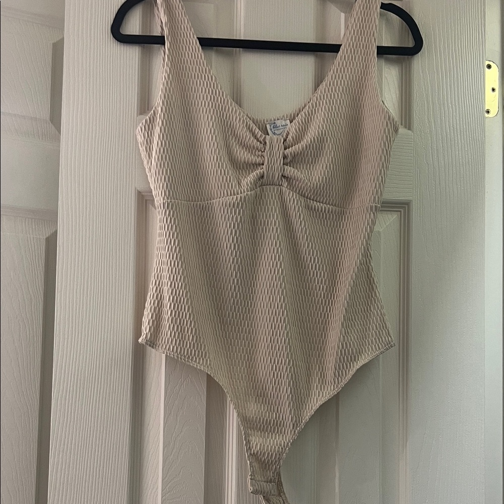 Blue Rain Taupe Textured Top